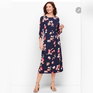 NWT Reg $150 Talbots Floral Jersey Midi Dress size 24W